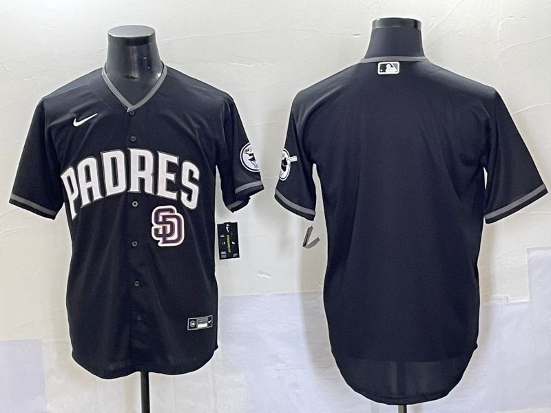 Men 2025 San Diego Padres Blank Black Game Nike MLB Jersey style 7034